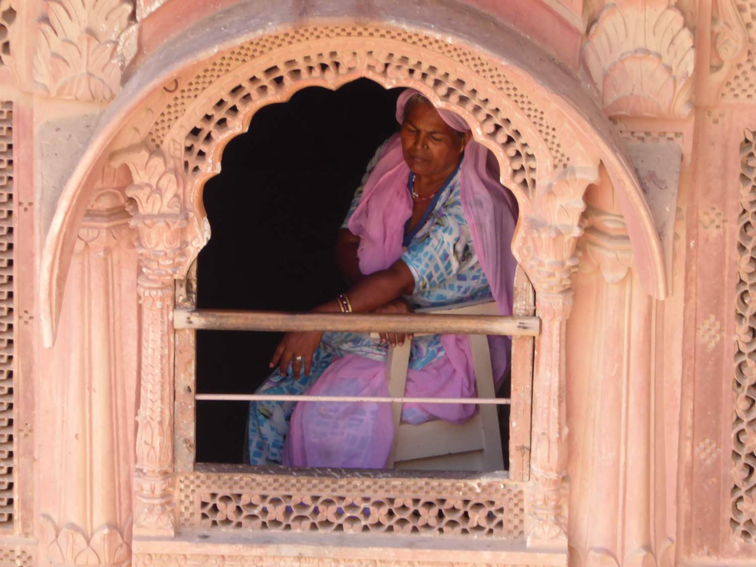 ... and she is waiting, sleepy at the window