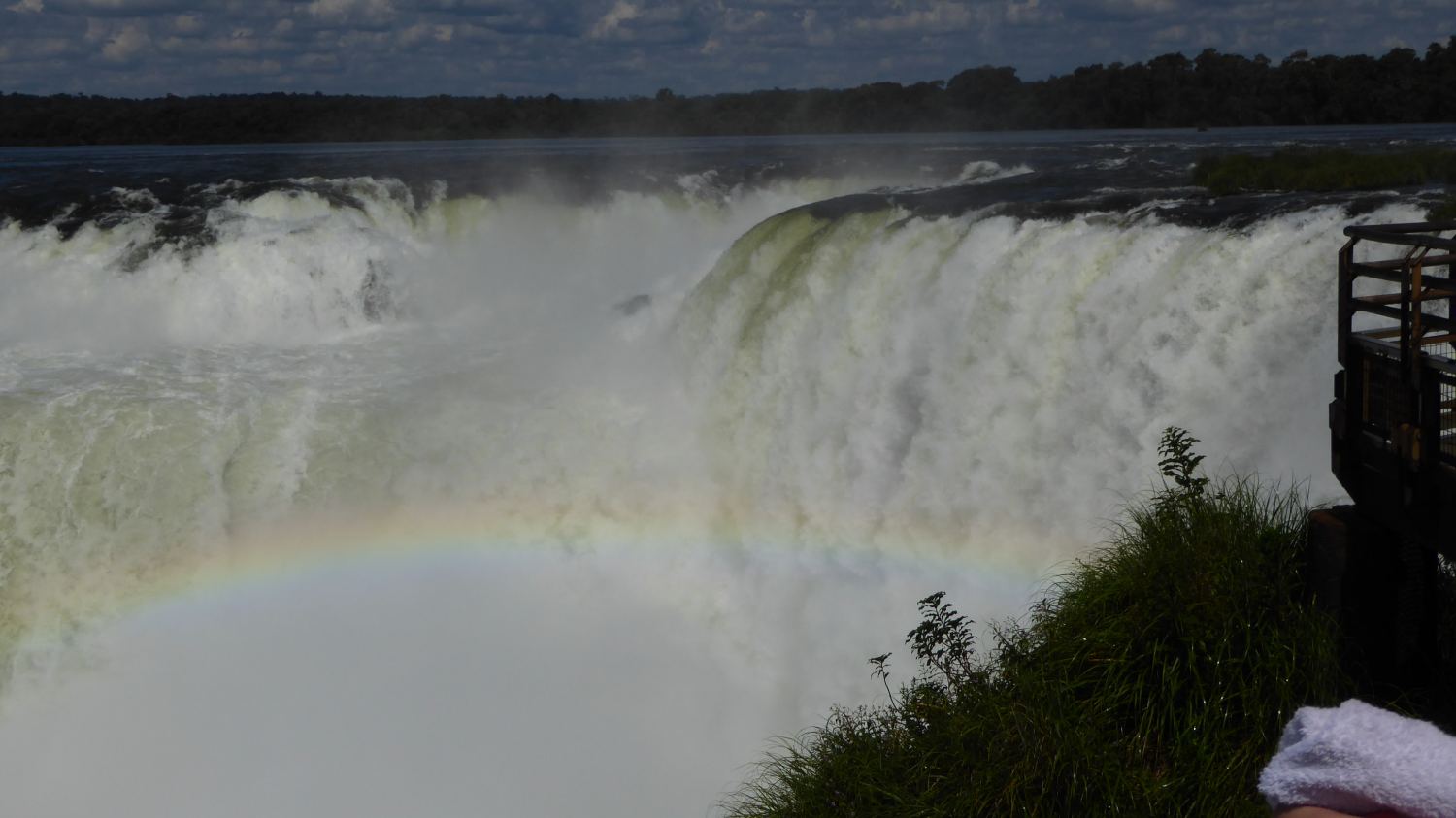Thundering water with rainbow