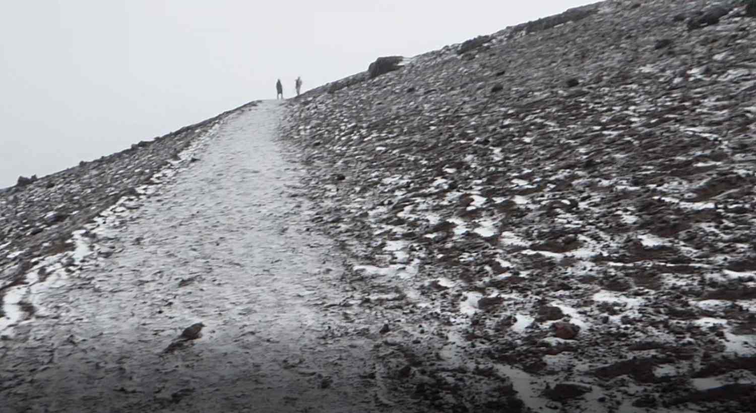 Snow and ice at Ascent to the top of the Cotopaxi