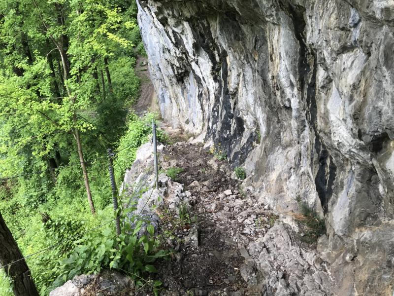 across a vertical wall