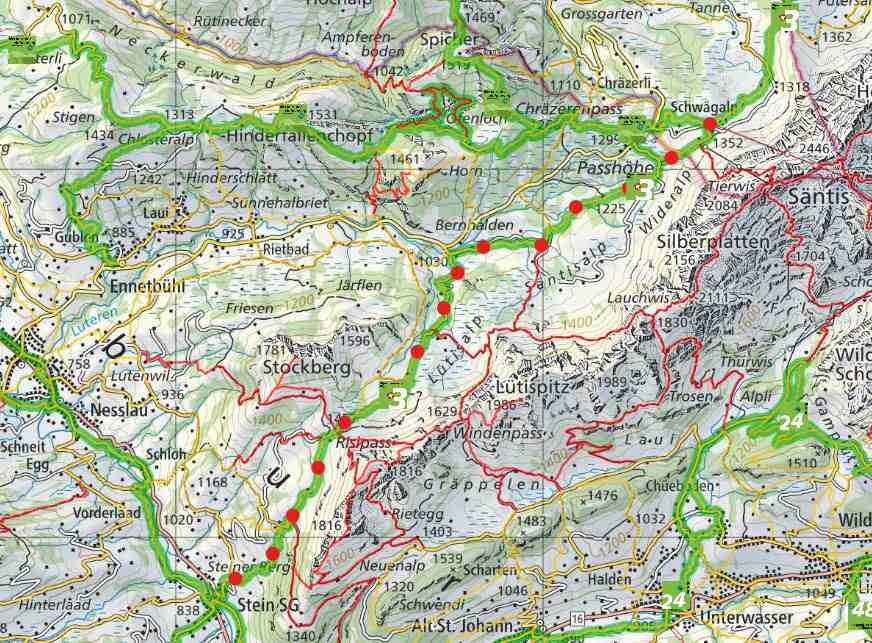 from Chamhaldenhütte to Stein