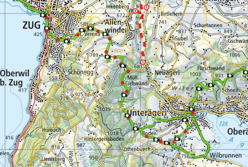 From Unterägeri to Zug