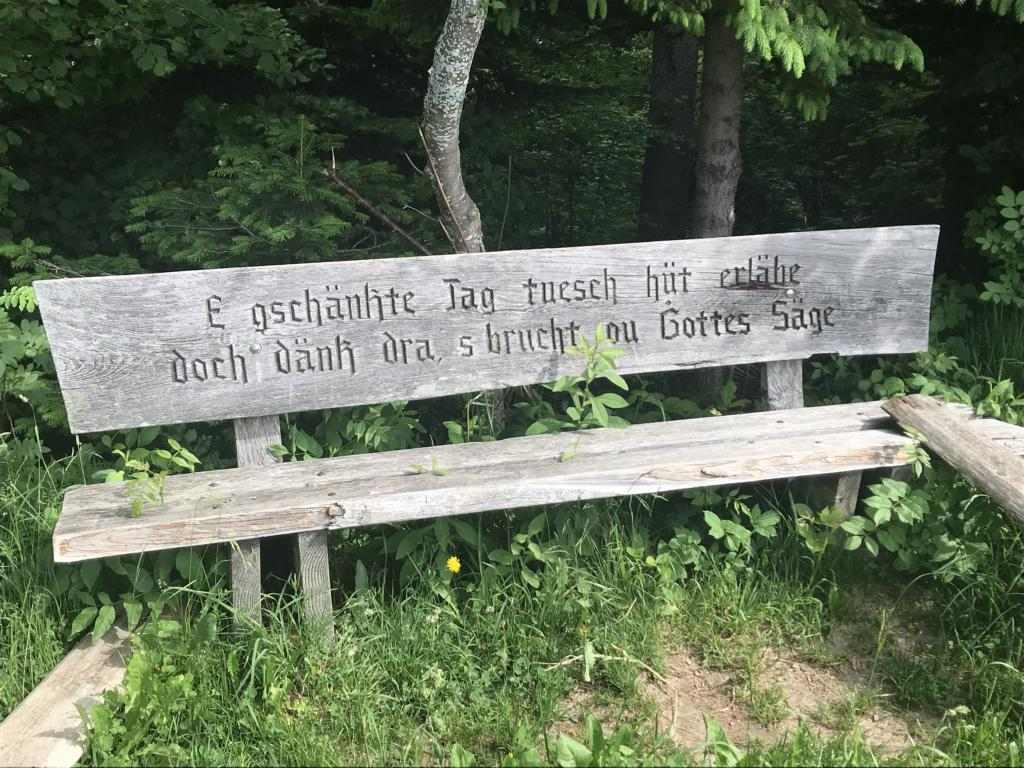 Bench with religious saying