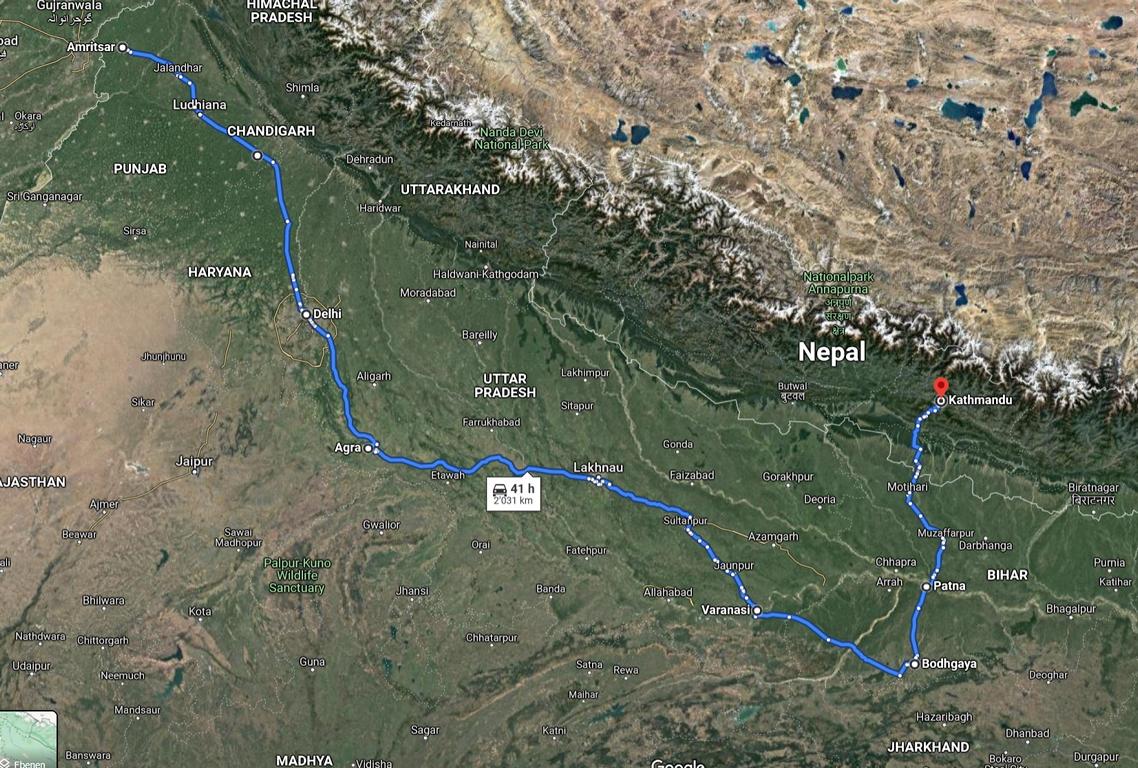 Route Part 3: from Lahore/Amritsar to Kathmandu