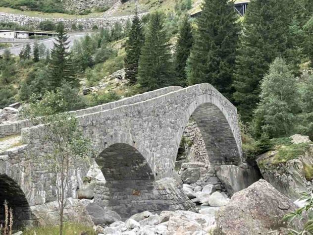 Old Stone bridge over the wild and sometimes nasty Reuss river