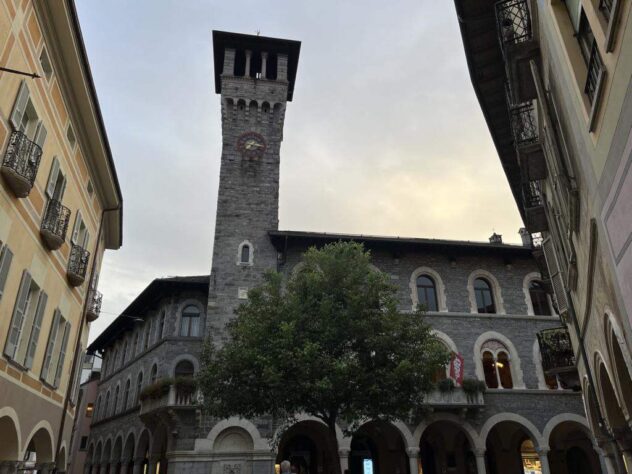 Bellinzona - old buildings and towers beneath a grey sky